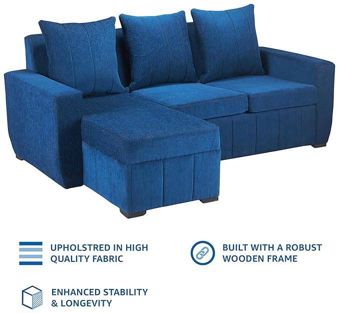 4 Seater Fabric Interchangeable L-Shape Sofa