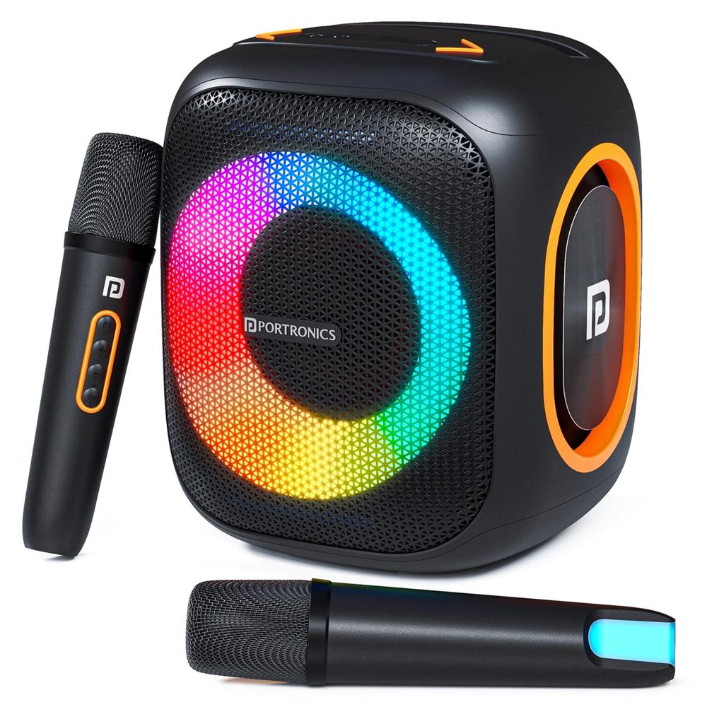 Portronics Dash 10 50W Wireless Bluetooth Party Speaker With Dual Wireless Karaoke Mic, Upto 6 Hours