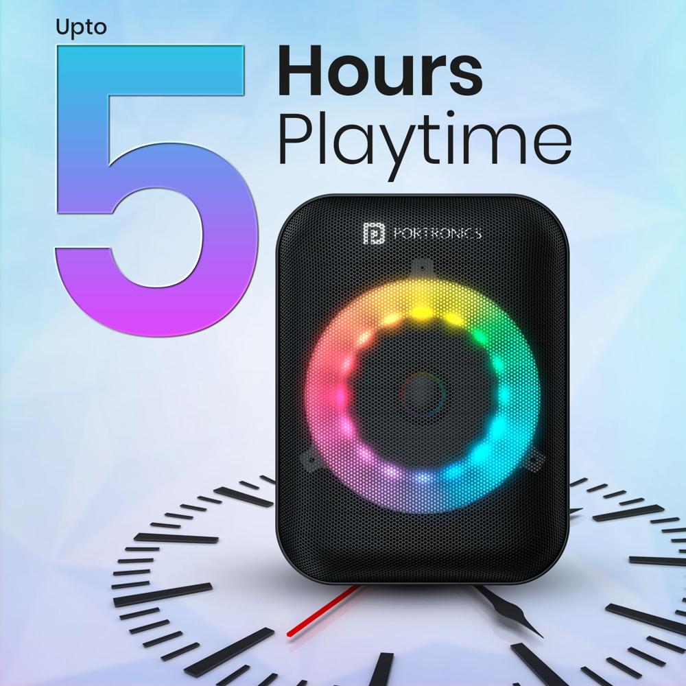 Portronics Apollo One 20W Wireless Bluetooth Portable Speaker with Wireless Karaoke