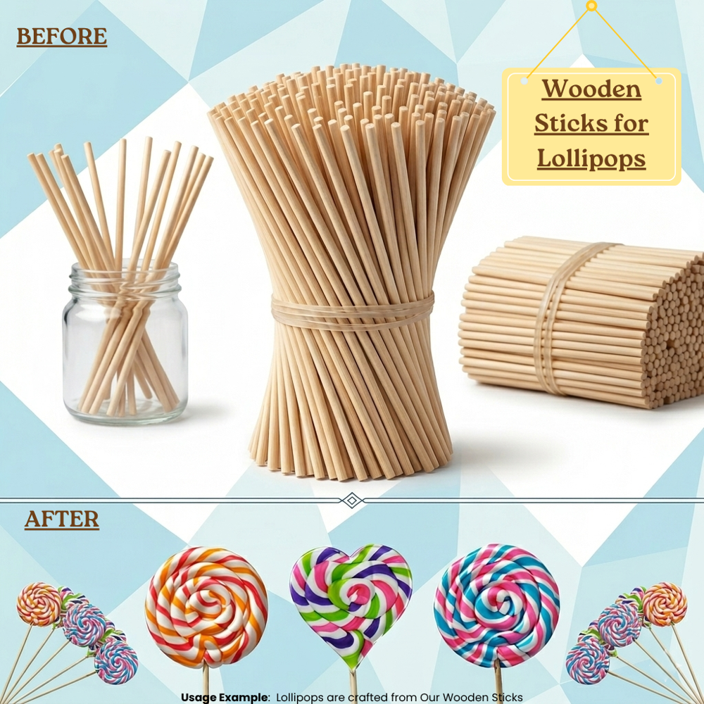Wooden Sticks For Lollipops - Color: Beige