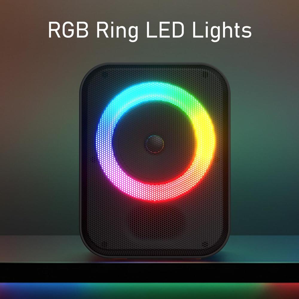 Portronics 30W Apollo 30 Wireless Bluetooth Portable Speaker with Wireless Karaoke Mic, Echo Control, 5 Hour 