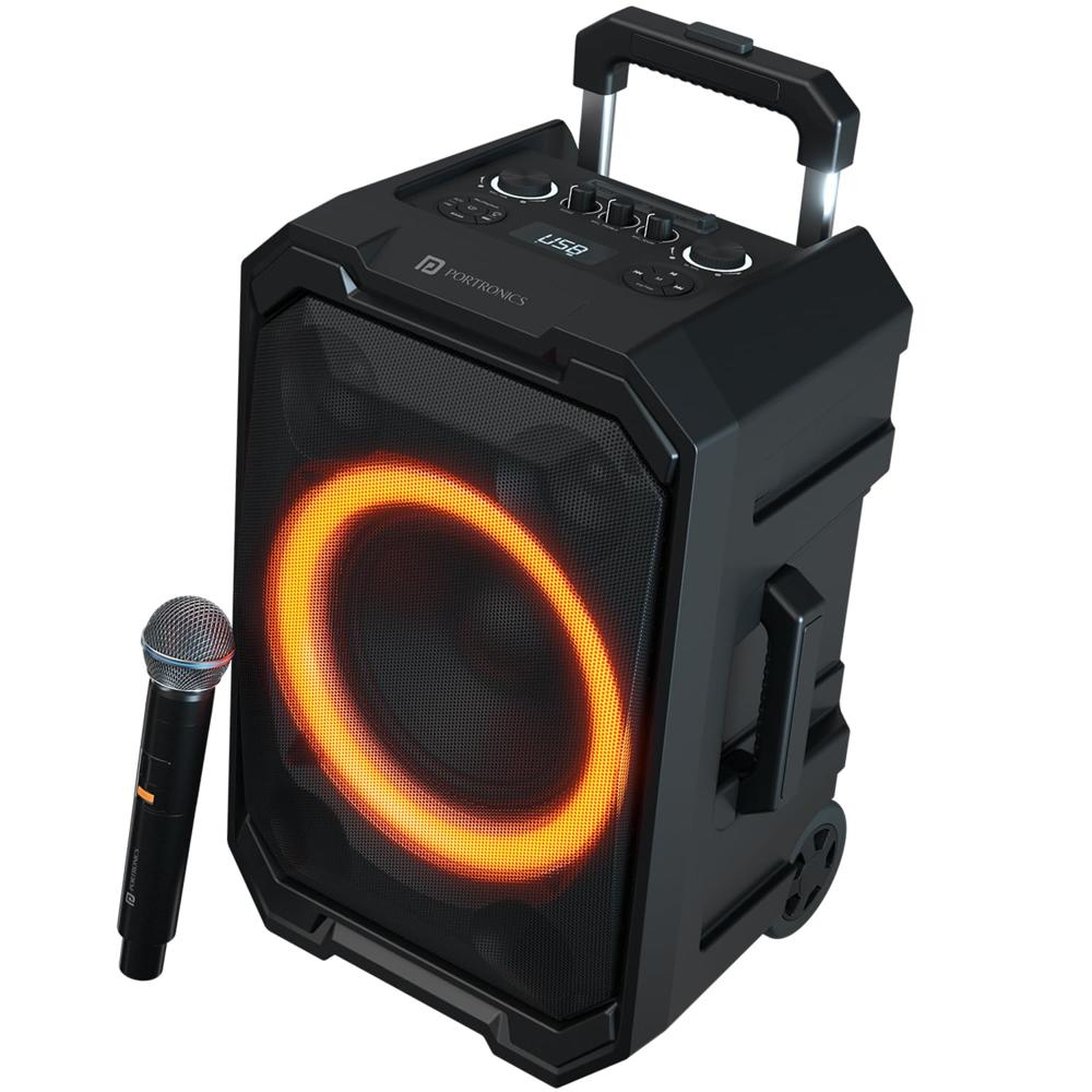 Portronics Iron Beats II 250W Wireless Bluetooth Party Speaker with Wireless Karaoke Mic, Upto 6 Hours