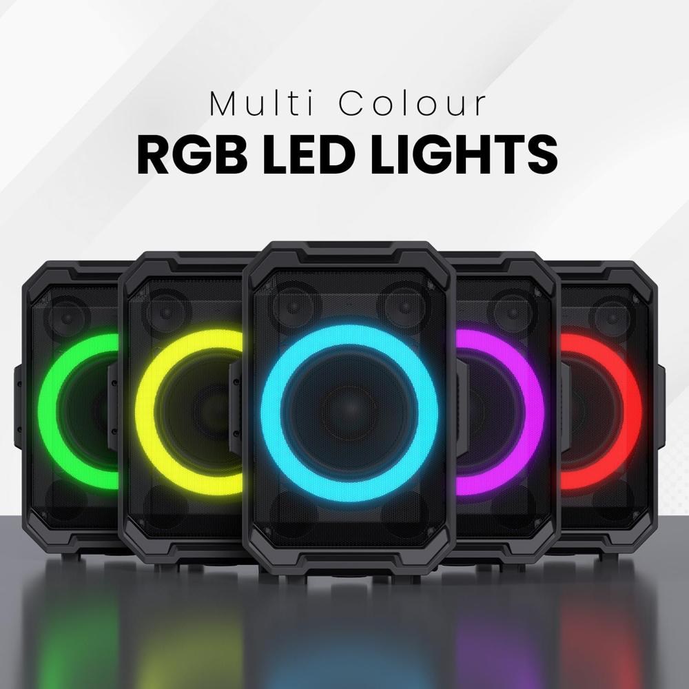 Portronics Iron Beats II 250W Wireless Bluetooth Party Speaker with Wireless Karaoke Mic, Upto 6 Hours