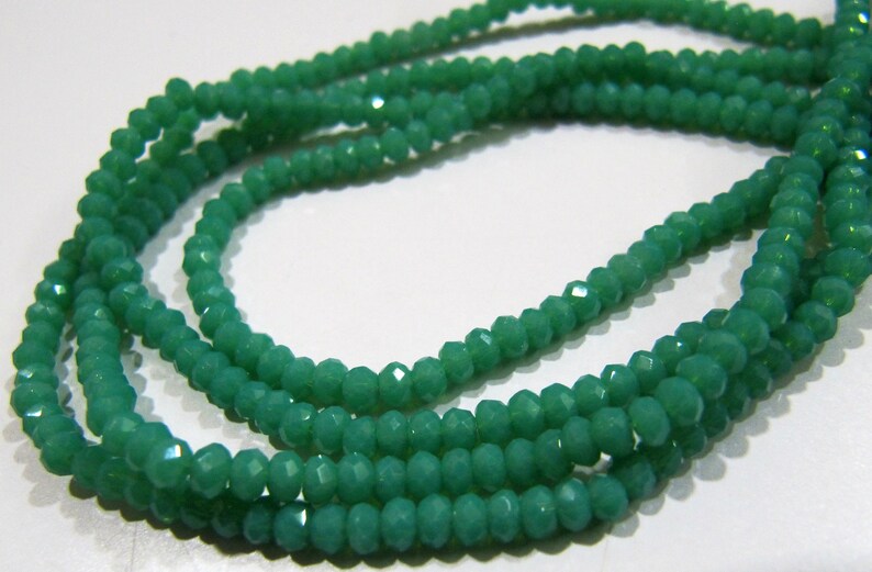 Green Amazonite Hydro quartz Rondelle Micro Faceted 3mm Beads Strand 16 inches long