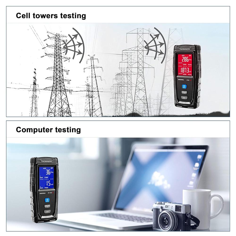 True Sense EMF Meter,Electromagnetic Field Radiation Detector LCD EMF Detector, RT-100