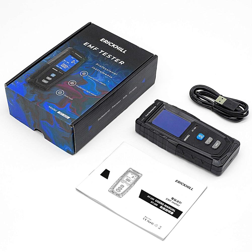 True Sense EMF Meter,Electromagnetic Field Radiation Detector LCD EMF Detector, RT-100