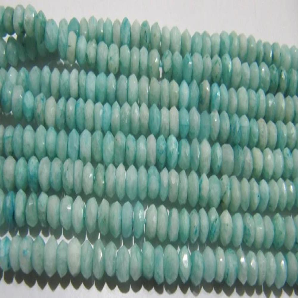 Natural Amazonite Rondelle Faceted 3-4 mm Gemstone Beads Strand 13 inch long