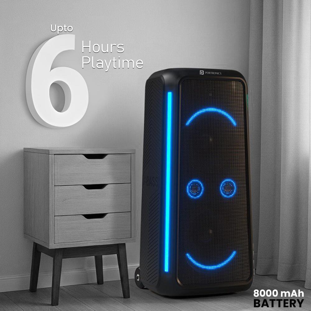 Portronics 250W Iron Beats 5 Prime Wireless Wheeled Party Speaker with Upto 6 Hours