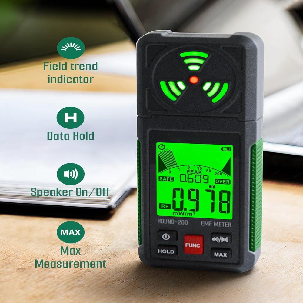 True Sense EMF Meter 3-in-1 Portable Electromagnetic Field Radiation Detector, Hound-200