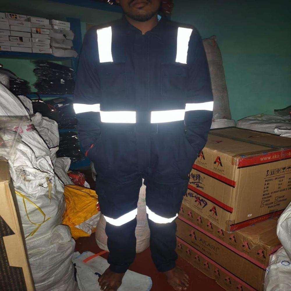 Cotton COverall with reflective tape