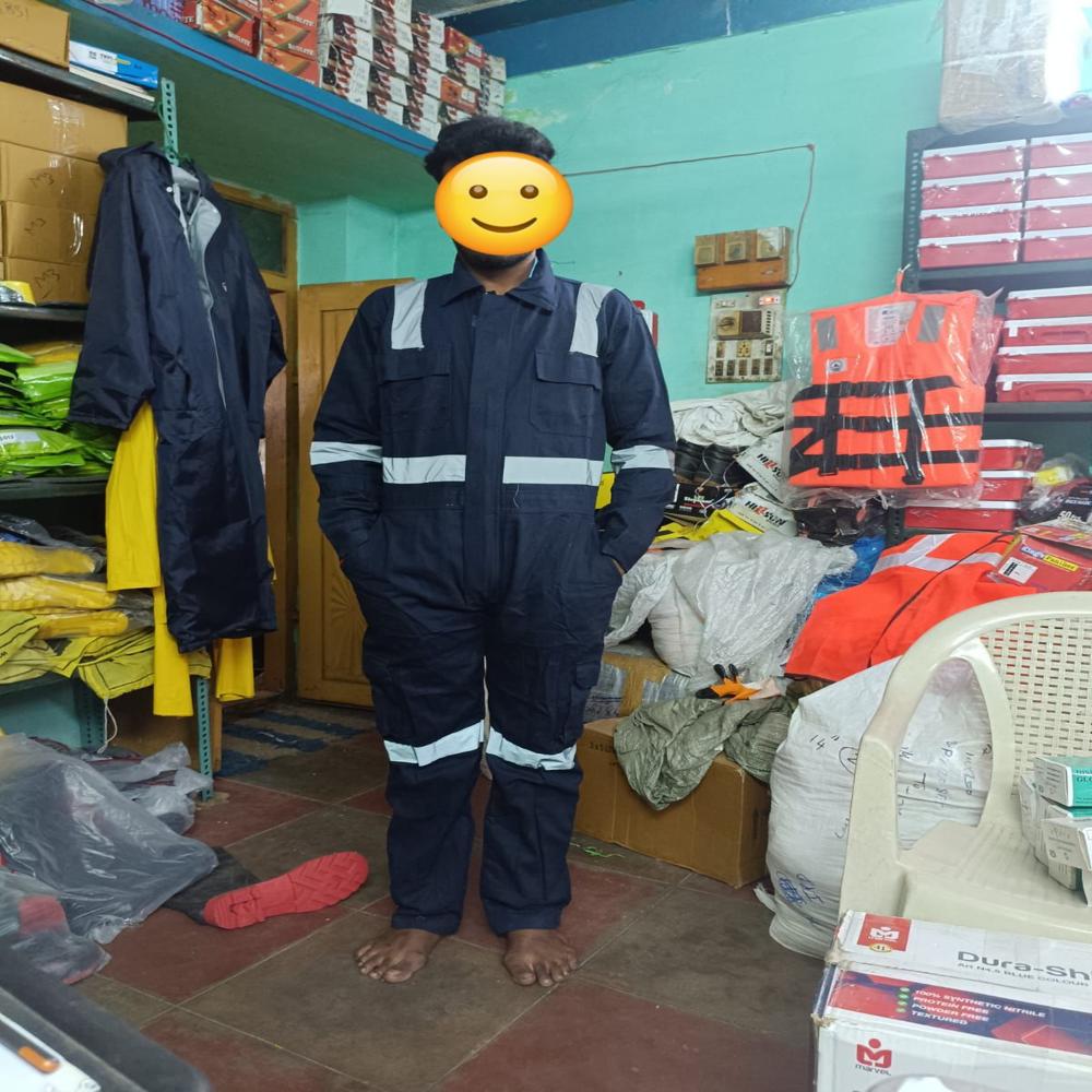 Cotton COverall with reflective tape