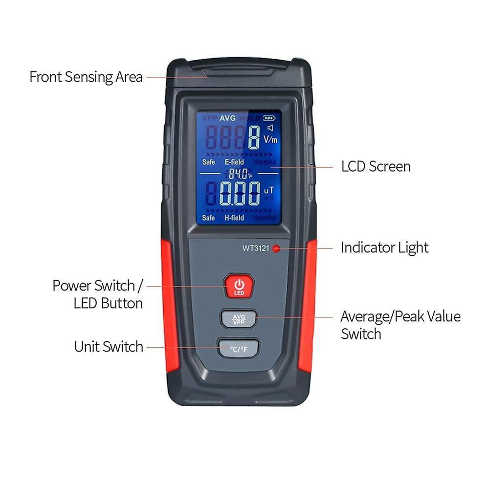 True Sense Handheld EMF Meter LCD Digital Electromagnetic Field Radiation Tester, WT3121