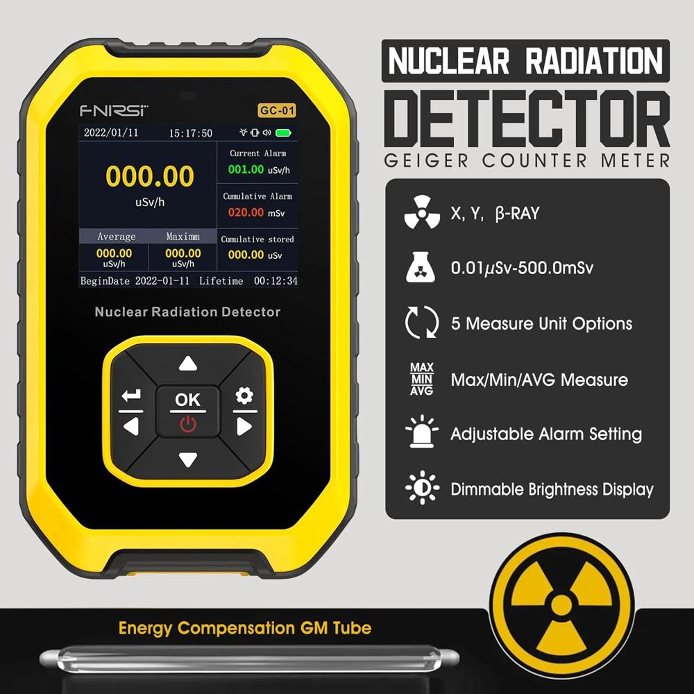 True Sense Geiger Counter Nuclear Radiation Detector With LCD Display Handheld Rechargeable, GC-01