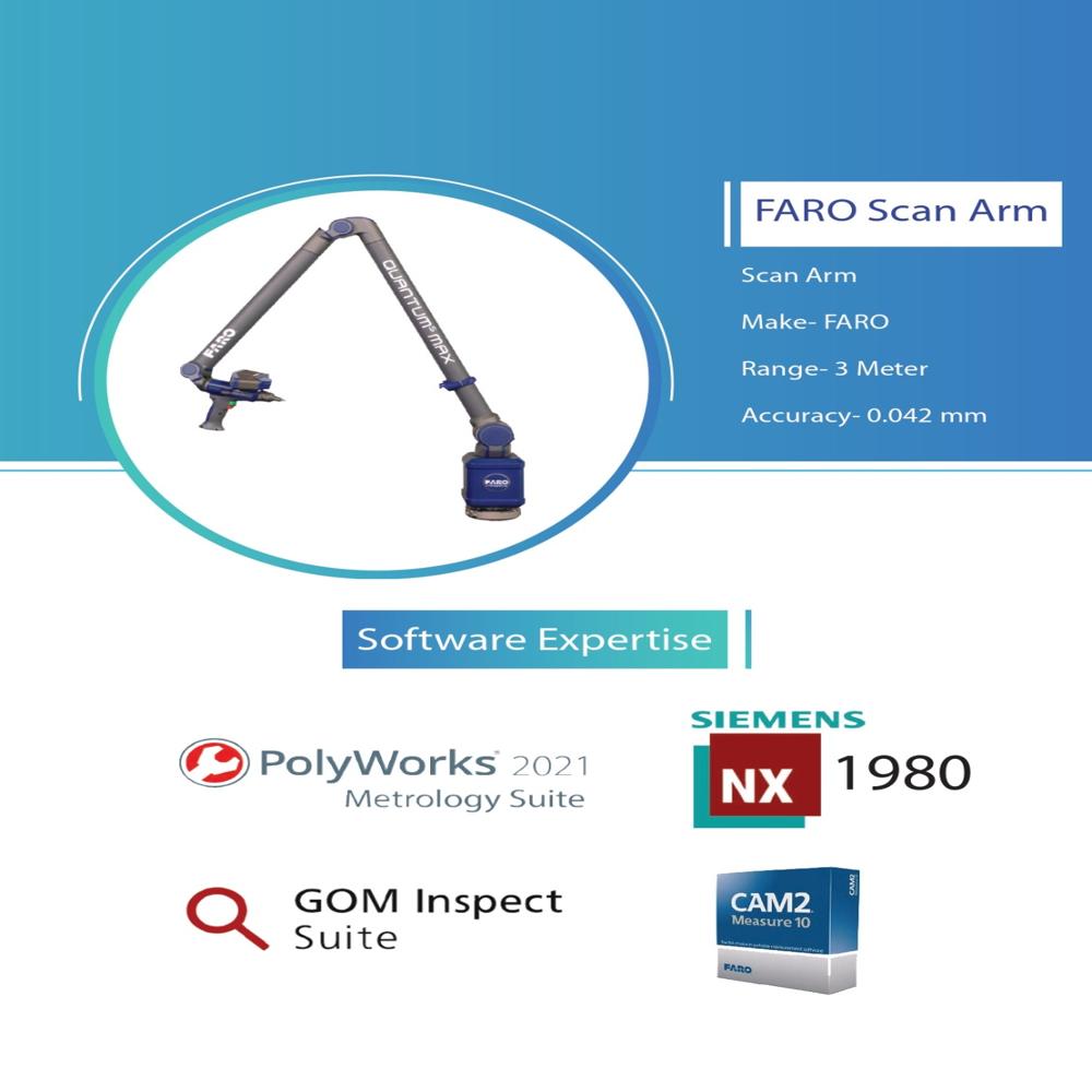 Cmm Inspection Services - Aluminum Alloy, 100 Mm Measurement Range, 0.01 Mm Accuracy, 0.001 Mm Resolution , Portable 2 Kg Dimensional Inspection Arm