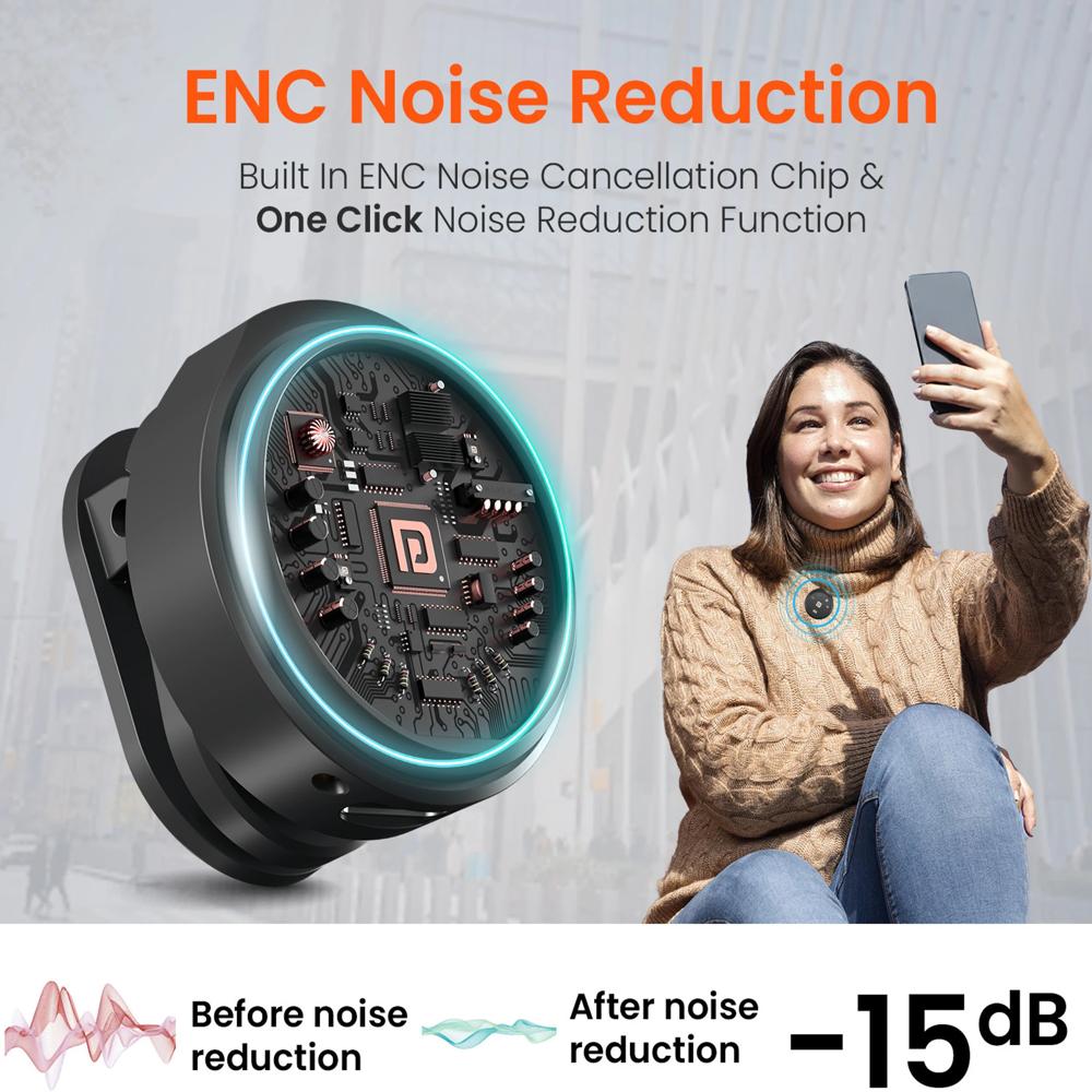 Portronics Vlogmate 3 Dual Wireless Collar Lapel Microphone with ENC Noise Cancellation Microphone