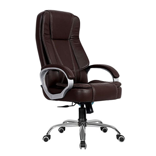 Tusker High Back Leatherette Office Chair Brown Woodberg Furnishings