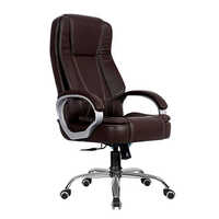 Tusker High Back Leatherette Office Chair Brown Woodberg Furnishings