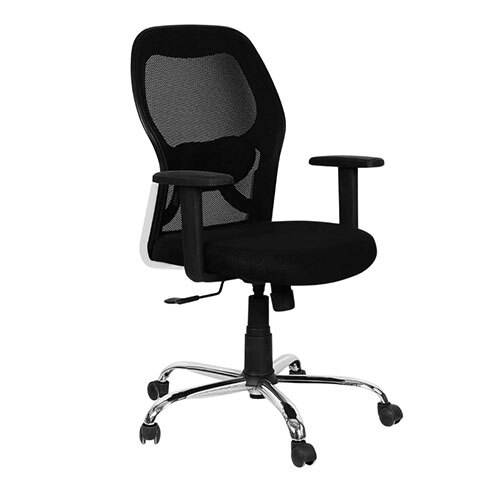 Gravity Mid Back Mesh Fabric Revo Office Chair Black Woodberg Furnishings