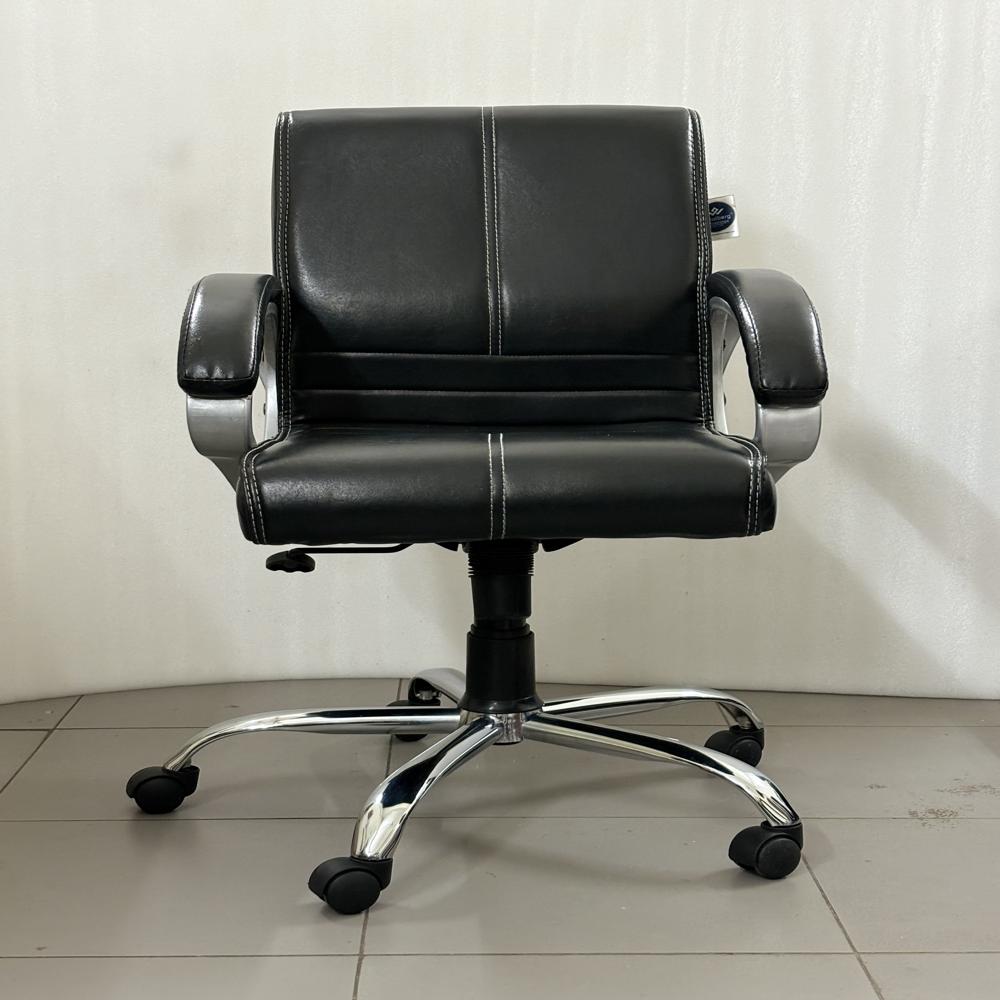 A+ Regent Mid Back Ergonomic Leatherette Revolving Office Chair Black