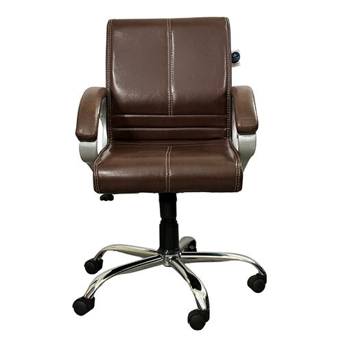 Regent Mid Back Ergonomic Leatherette Revolving Office Chair Brown