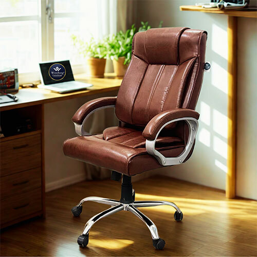 Woodberg Furnishings Maestro Ergonomic High Back Office Chair Brown