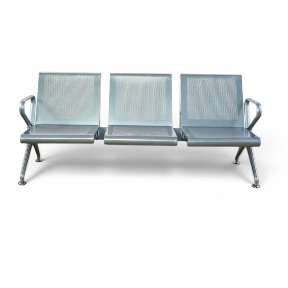 3 Seater Waiting Bench Without Cushion - Color: Silver/Grey (Standard)