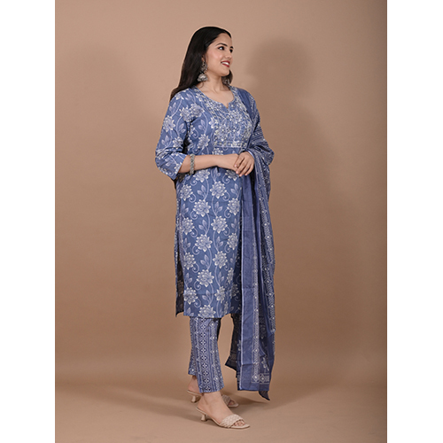 Cotton Suit 808 - 100% Pure Cotton, Multicolor, Full Sleeve, Regular Fit | Printed Border, Breathable, Eco-friendly