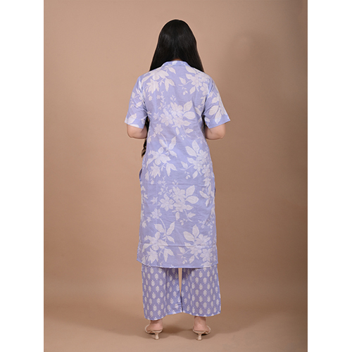 Cotton Suit 824 - Pure Cotton 2.5m Top, 2m Bottom, 2.25m Dupatta, Blue & White Floral Printed, Breathable Eco-friendly