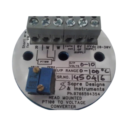 Head Mounted PT100 To Voltage Transmitter