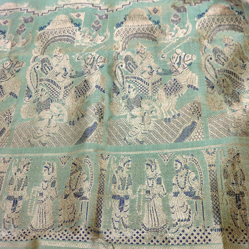 Pista green Swarnachari Saree