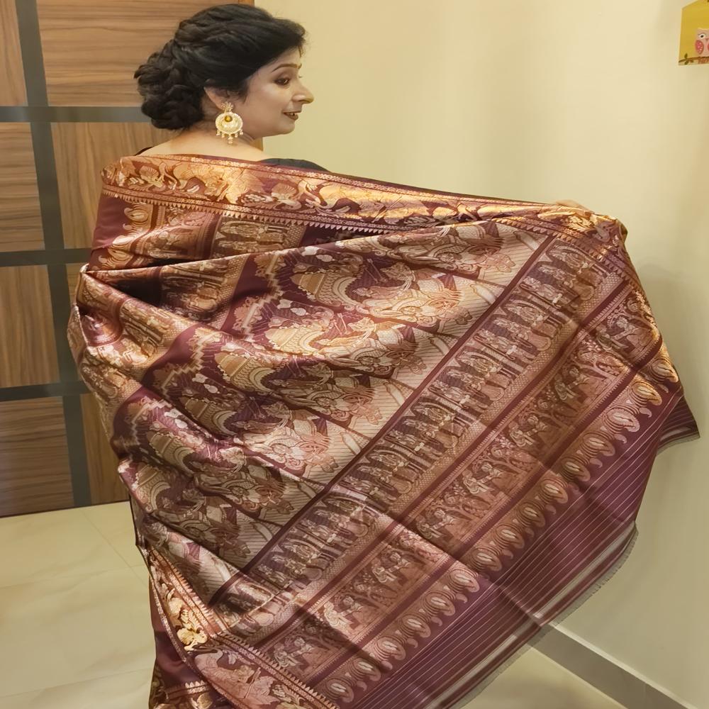 Coffee coloured Swarnachari saree