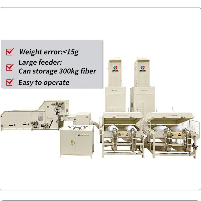 Automatic Polyester Fiber Hcs Fibre Opening Carding and Cushion Pillow Filling Stuffing Machine for Home Textiles