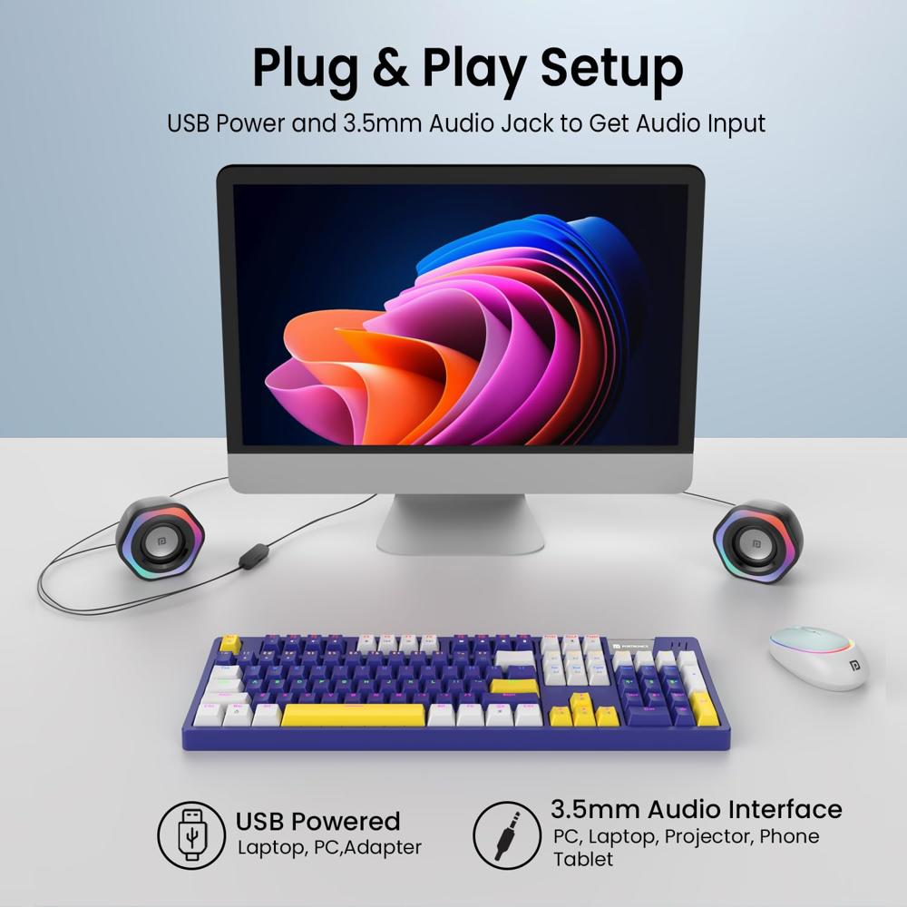 Portronics in Tune 4 6W Portable USB Powered Wired Speaker with