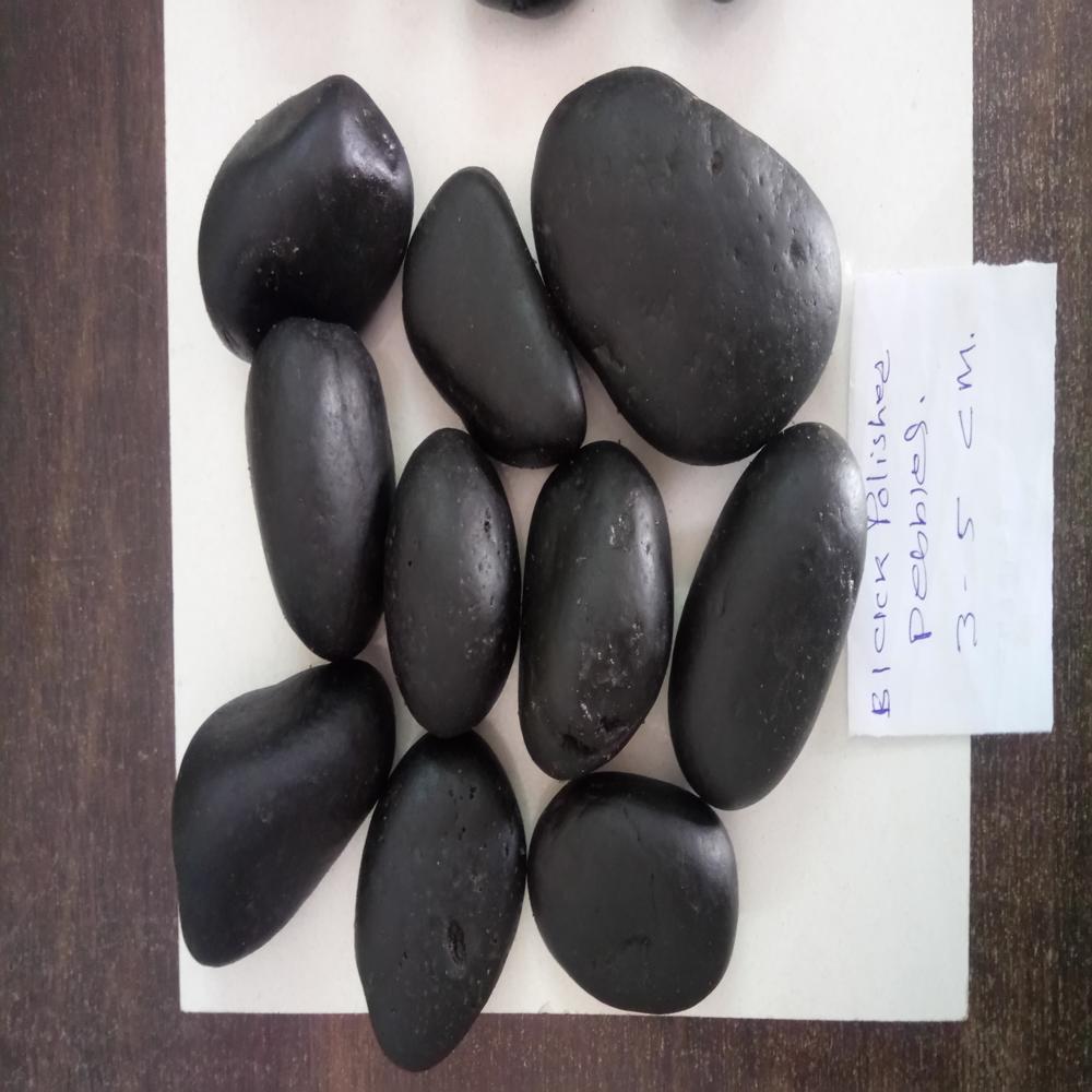 Natural Black Pebble Polished PU Coated Stone for Garden Landscaping & Aquariums