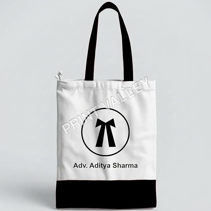 Personalized Logo And Name Printed White Tote Bag