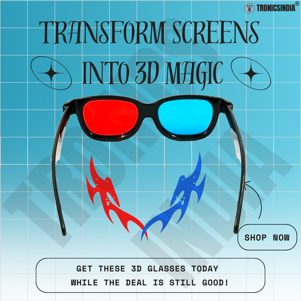 Red Cyan 3D Glasses Simple Frame for Projectors RC03