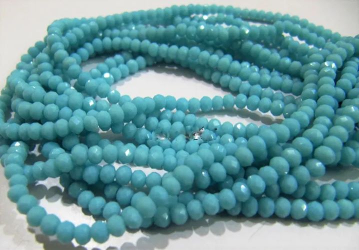 Amazonite Hydro quartz Rondelle Faceted 3-4 mm Beads Strand 13 inches long