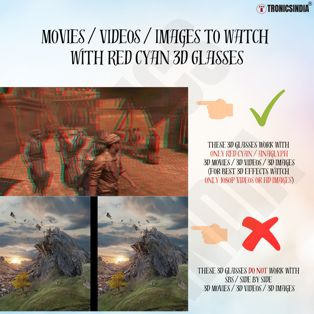 RED Cyan 3D Glasses for 3D Books and Magazines RC01