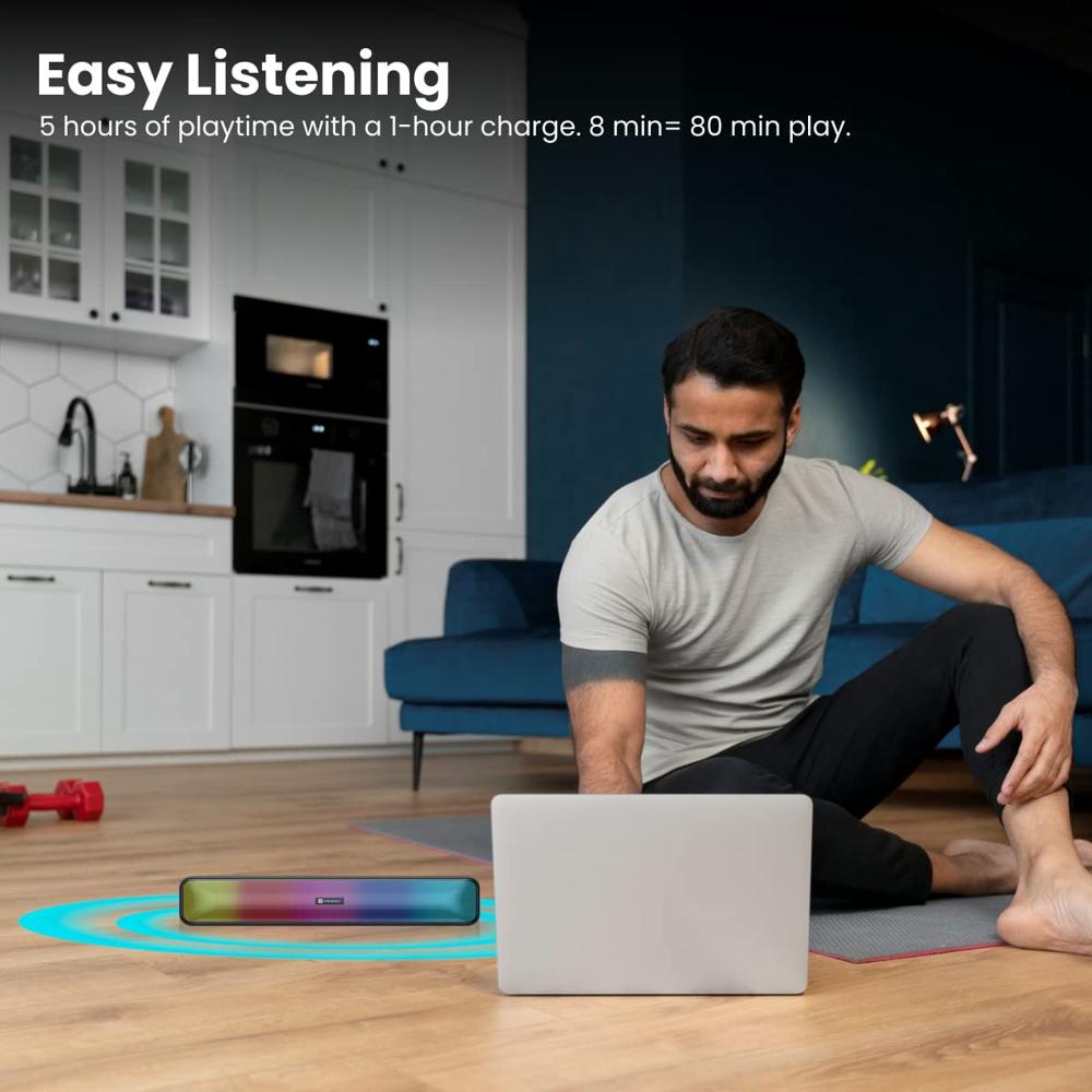 Portronics Pure Sound Pro 6 16W Bluetooth Stereo Soundbar with Multicolour LED