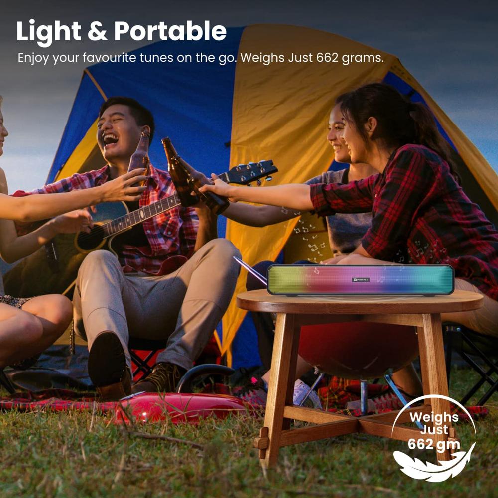 Portronics Pure Sound Pro 6 16W Bluetooth Stereo Soundbar with Multicolour LED