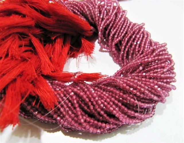 Pink Topaz Rondelle Faceted Beads 2mm Strand 13 inches long
