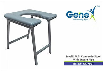 MS Commode Stool with Square Pipe