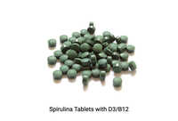 Spirulina With D3-b12 Tablet - 500mg Natural Green, Cold Processed, Pharmaceutical Grade | Preservative-free, Micro-fine Powder, Supports Immunity