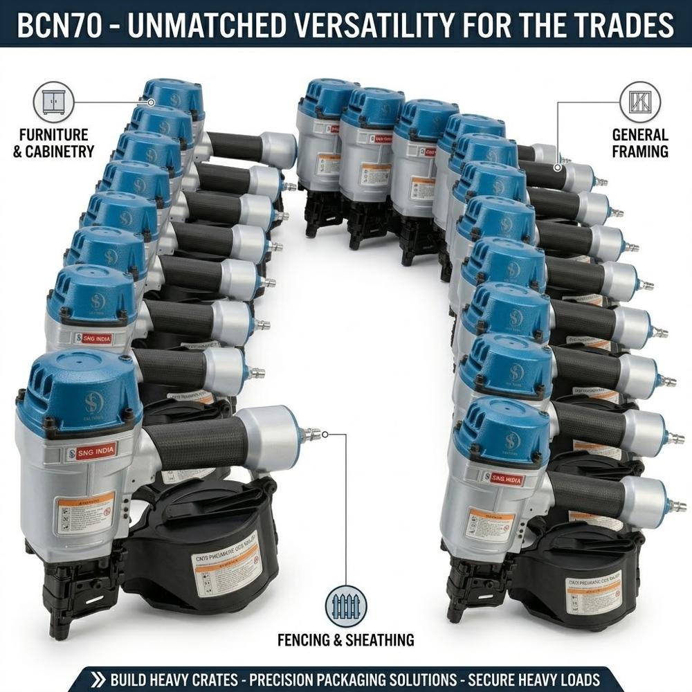 BCN70 (Pneumatic Coil Nailer, Power Tool for Nailing Applications)