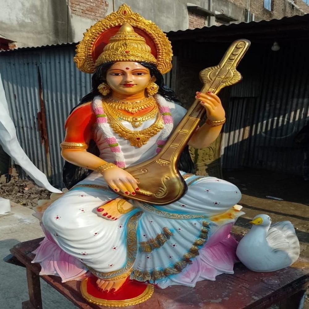 Maa Saraswati Statue - Color: Multicolor