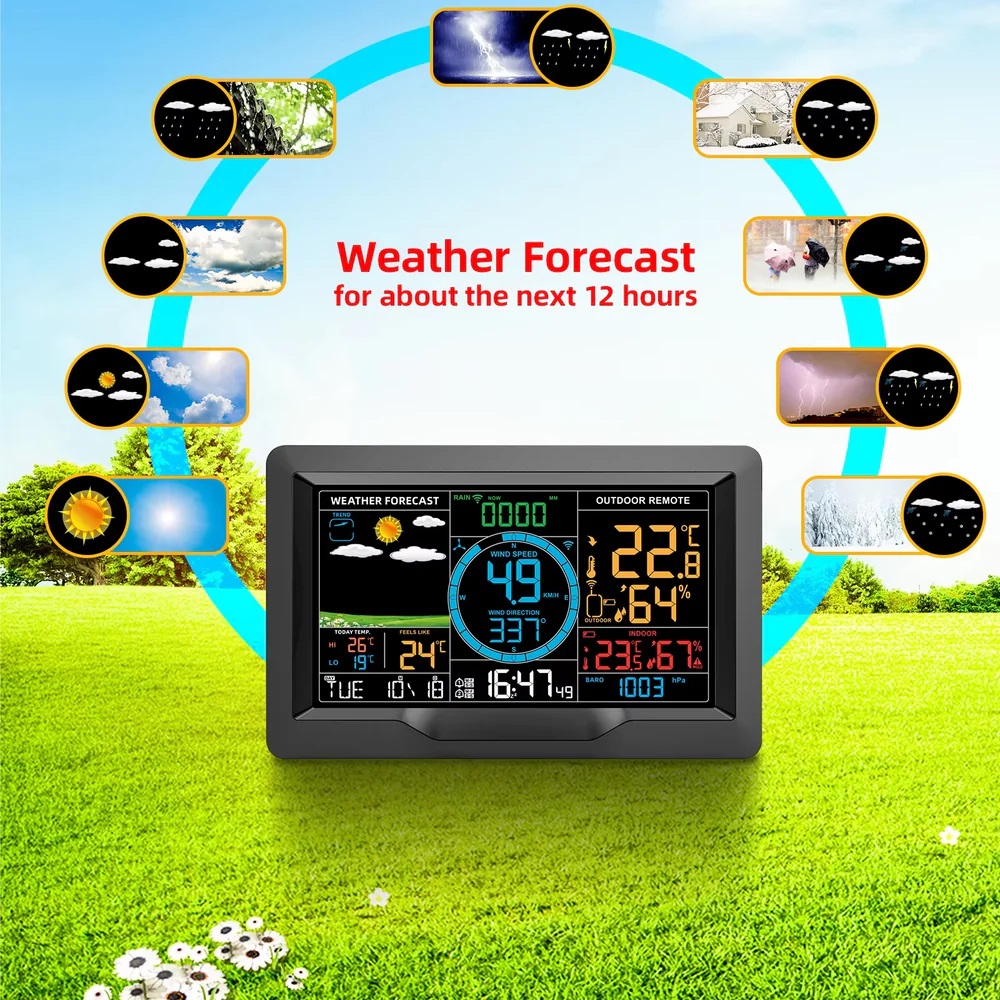 True Sense Digital Wireless Weather Station In/Outdoor Home Thermometer Hygrometer, PT3390A