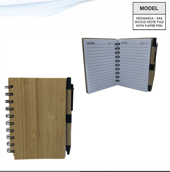 Wooden Notebook With Recycled Pen
