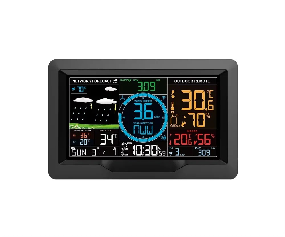 True Sense PTW6 Weather Station Home Clock Indoor Outdoor Automatic Wifi Wireless, PTW6