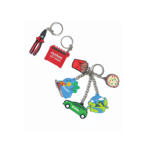 Silicone Printed Luggage Keychain - Silicone Rubber, 8x4 cm, Multicolor | Durable, Flexible, Waterproof, Custom Logo