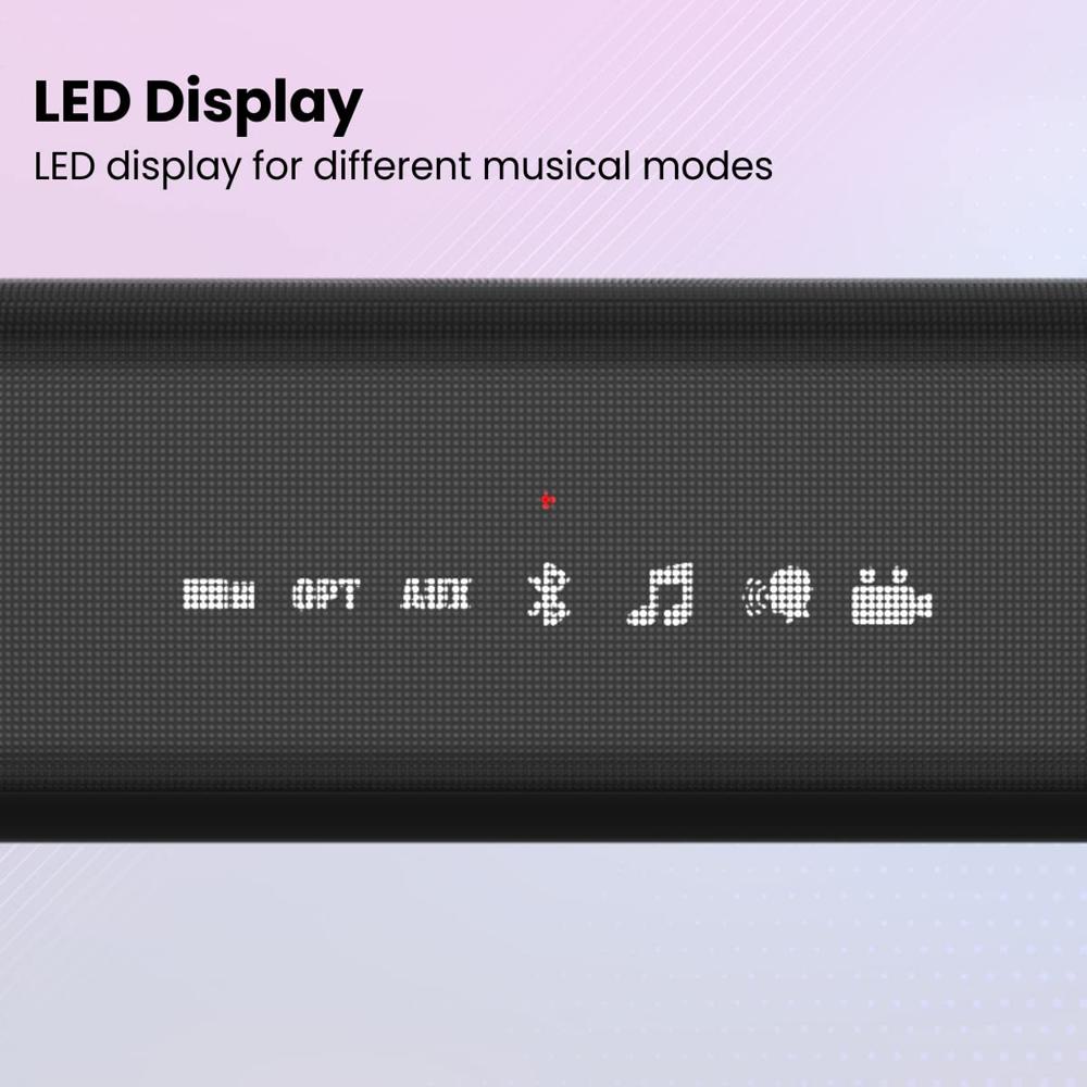  Portronics Sound Slick 5 80W Bluetooth Wireless Soundbar with LED Display, 3.5mm Aux-in, Supports USB, Optical Input Port